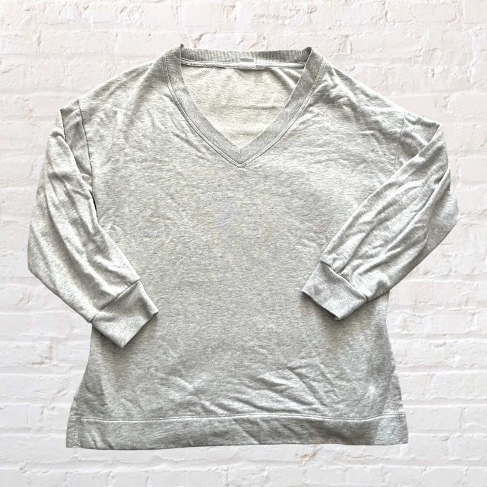 Gap v-neck relaxed fit light heather grey sweatshirt tunic